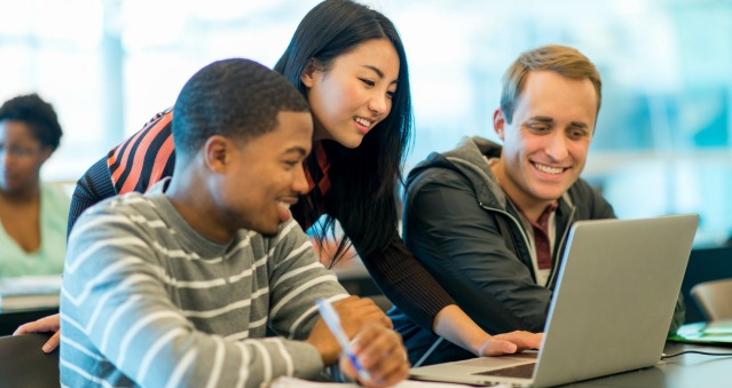 Students studying